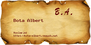 Bota Albert névjegykártya