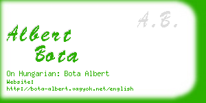 albert bota business card